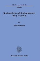Claritatea și determinabilitatea § 271 StGB (ISBN: 9783428193868)
