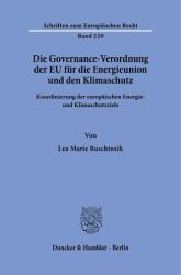 Die Governance-Verordnung der EU für die Energieunion und den Klimaschutz (ISBN: 9783428191857)