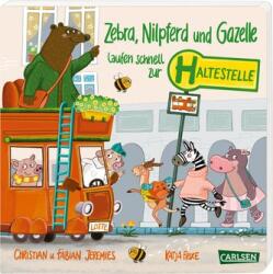 Zebra, Nilpferd und Gazelle laufen schnell zur . . . Haltestelle! (2023)