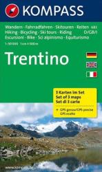 683. Trentino, 3teiliges Set turista térkép Kompass (2014)