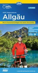 Hartă regională ADFC Allgäu 1: 75.000, cu sugestii de tură de o zi, rezistentă la rupere și la intemperii, potrivită pentru E-Bike, descărcare trasee GPS (ISBN: 9783969901717)