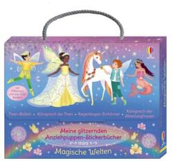 Cărți-mini cu autocolante cu păpuși de îmbrăcat, strălucitoare: Lumi magice (ISBN: 9781035705153)