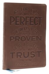 NKJV, Thinline Bible, Verse Art Cover Collection, Genuine Leather, Brown, Thumb Indexed, Red Letter, Comfort Print (ISBN: 9780785242529)