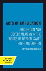 Acts of Implication (ISBN: 9780520302747)