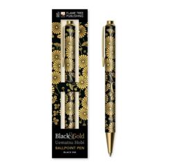 Uematsu Hobi: Black & Gold Chrysanthemums Boxed Decorative Ballpoint Pen (ISBN: 9781835626344)