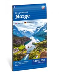 Bil- og turistkart Norge 1: 1 milja (ISBN: 9789189880498)