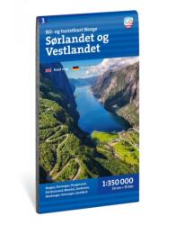 Car and tourist map of South and West Norway 1: 350, 000 (ISBN: 9789189880467)