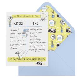 6-Pack Em & Friends Julia Rothman Fresh Start More/Less Greeting Cards (ISBN: 9781642465853)