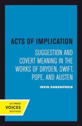 Acts of Implication (ISBN: 9780520413818)