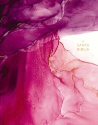 NBLA, Biblia Edicion Artistica Ilustrada, Tapa Dura/Tela, Rosado, Canto con Diseno, Palabras de Jesus en Rojo (ISBN: 9780829772517)