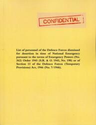List of Personnel of the Irish Defence Forces Dismissed for Desertion During the Second World War (ISBN: 9781845748883)