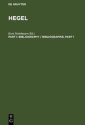 Hegel Bibliography / Hegel Bibliographie. (ISBN: 9783598031847)