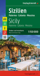 Szicília térkép Freytag, Szicília autós térkép Palermo várostérképpel 1: 150e 2026 (ISBN: 9783707925142)