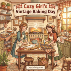 Cozy Girl's Vintage Baking Day - Cozy Coloring Vibes (2026)