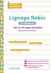 Mon petit cahier d’écriture - Bloc feuilles lignage Robin 2, 5 mm - Cheynel (2024)
