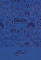 Biblia Biper y sus amigos, Fuertes y valientes (NBLA), Leathersoft, Azul, Palabras de Jesus en rojo, Comfort Print (ISBN: 9780829773804)