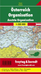Ausztria közigazgatási térképe, 1: 500 000 hajtott Freytag térkép OKÖ 1 (ISBN: 9783850844659)