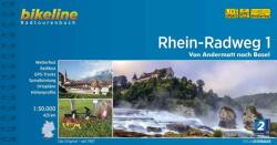 1. Rhein-Radweg kerékpáros atlasz Esterbauer 1: 75 000 Rhein kerékpáros térkép (ISBN: 9783850004855)