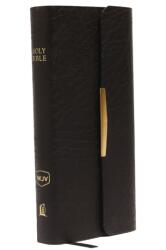NKJV, Checkbook Bible, Compact, Bonded Leather, Black, Wallet Style, Red Letter (ISBN: 9780840785404)
