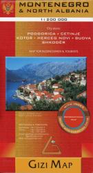 Montenegro térkép, North Albania térkép Gizi Map 1: 200 000 (ISBN: 9786155010149)