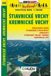 SC 229. Štiavnické vrchy, Kremnické vrchy turista térkép Shocart 1: 100 000 (ISBN: 9788072245956)