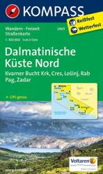 2901. Észak-Dalmácia térkép Kompass 1: 100 000 (ISBN: 9783850264457)