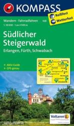 168. Steigerwald, Südlicher, Erlangen, Fürth, Schwabach turista térkép Kompass (ISBN: 9783850269988)