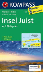 728. Insel Juist, 1: 20 000 turista térkép Kompass (ISBN: 9783990440230)