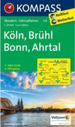 758. Köln, Brühl, Bonn, Ahrtal turista térkép Kompass (ISBN: 9783990440223)