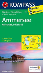 791. Ammersee, Wörthersee, Pilsensee, 1: 25 000 turista térkép Kompass (ISBN: 9783990440216)