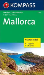 2230. Mallorca térkép 1: 35 000 Mallorca turista térkép Kompass (ISBN: 9783990440629)