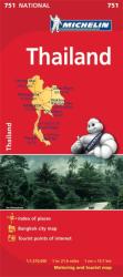 751. Thaiföld térkép Michelin 1: 1 370 000 (ISBN: 9782067172715)