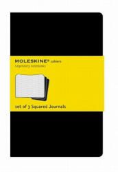 Moleskine Squared Cahier - Black Cover (3 Set) - Moleskine (ISBN: 9788883704901)