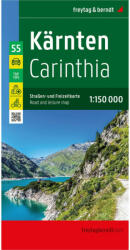 Karintia térkép, Top 10 Karintia autós térkép és kerékpáros 1: 150 000 Freytag OE 55 (ISBN: 9783707915259)