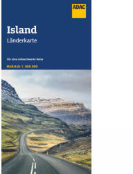 Izland térkép ADAC Izland autós térkép 1: 600e (ISBN: 9782067211872)