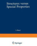 Structures versus Special Properties (ISBN: 9783662157602)