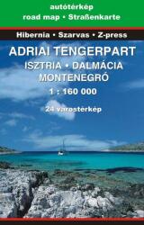 Horvátország térkép, Adriai tengerpart térképe, Horvát tengerpart térkép, Adria térkép Szarvas - Hibernia 1: 160 000 (ISBN: 9789637617447)