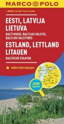 Észtország, Lettország, Litvánia térkép Marco Polo 1: 800 000 2016 (ISBN: 9783829738255)