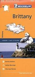 512. Brittany térkép, Bretagne térkép Michelin 1: 200 000 (ISBN: 9782067209619)