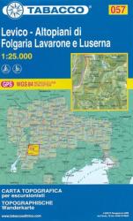 057. Levico - Altopiani di Folgaria Lavarone e Luserna turista térkép Tabacco 1: 25 000 (ISBN: 9788883151019)
