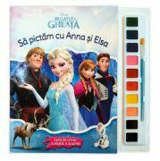 Regatul de gheata. Sa pictam cu Anna si Elsa. Carte de colorat cu pensula si acuarele - Disney (2016)