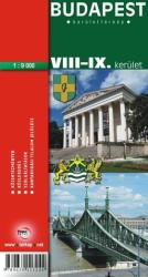 Budapest VIII. -IX. Kerület térkép Topopress 1: 9 500 VIII. kerület térkép (2003)