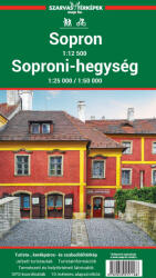 Soproni hegység turista térkép Szarvas 1: 25 000, 1: 50 000 Soproni-hegység térkép, Sopron várostérkép 2024 (2004)