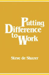Putting Difference to Work - Steve de Shazer (ISBN: 9780393334708)