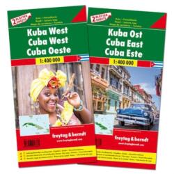 Kuba térkép, Kuba észak és dél térkép szett 1: 1 400 000 Freytag (ISBN: 9783707916881)