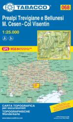068. Prealpi turista térkép Tabacco 1: 25 000 2017 (ISBN: 9788883151149)