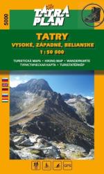 5000. Magas Tátra térkép, Bélai- Nyugati-Tátra turista térkép Tatraplan 1: 50 000 (ISBN: 9788387873776)