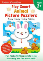 Play Smart Animal Picture Puzzlers Age 2+: Preschool Activity Workbook with Stickers for Toddlers Ages 2, 3, 4: Learn Using Favorite Themes: Tracing, - Gakken (ISBN: 9784056300215)
