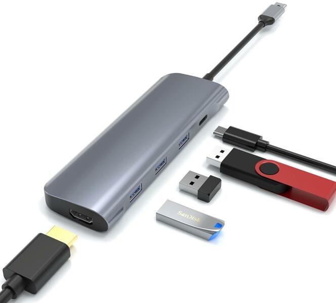 ROCKETEK 5 in 1 USB-C 3.0 HUB dokkoló adapter - 3x USB 3.0, Type-C USB, 4K  HDMI, 65W HUB Dokkoló Állomás (RT-511) kártyaolvasó vásárlás, olcsó  ROCKETEK 5 in 1 USB-C 3.0 HUB