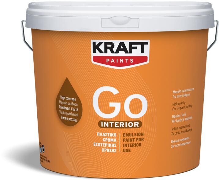 Kraft paints Латекс бял go 9 л. kraft (05631) Фасадни бои Цени, оферти и  мнения, списък с магазини, евтино Kraft paints Латекс бял go 9 л. kraft  (05631)